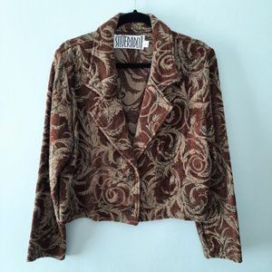 Vintage Silverado Tapestry Jacket Rodeo Boho Cropped Tailored Blazer, S
